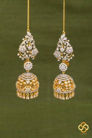 Jhumka with mattal - Diamond pattern
