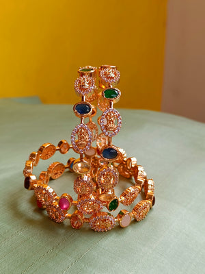 Lakshmi kasu with Navarathna bangles
