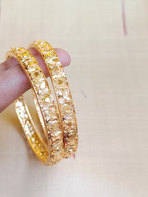 One gram gold finish gold bangle (Set of 2)