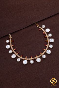 Kundan Kasumalai - Ruby red beads on top