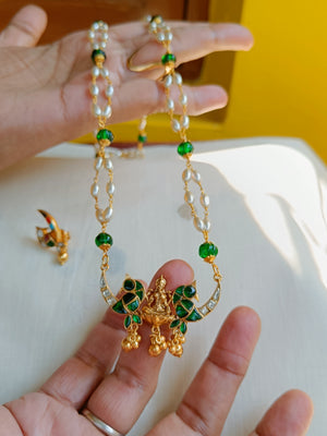 Pearls with Double Kili Pendant - Green