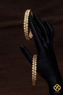 U - pattern diamond setting bangles