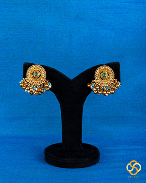 Jadau kundan necklace - Handmade parrot pendant in red onyx