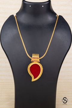 Kerala padakkam Necklace - Ruby Red