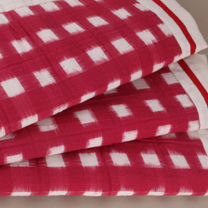 Ikat Cushion covers - Set of 2 - Red and white checks