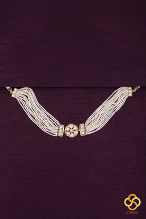 Pearl Choker in Seven Stone Pendant