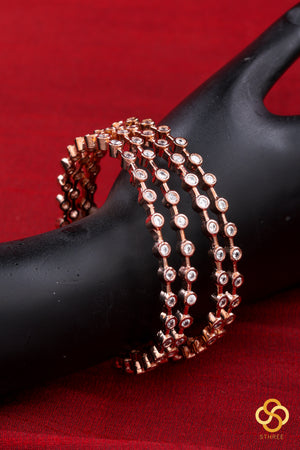 Rose gold Bangle - Set of 4