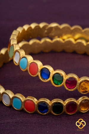 Jadau Kundan bangles - Navarathna