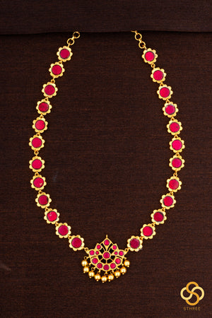 Palakkad Neckalace - Single liner - Kemp Red