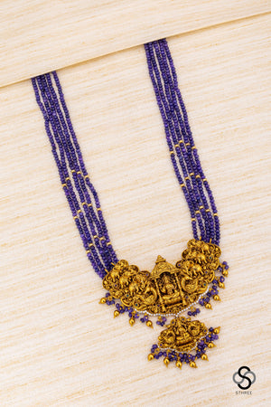Lakshmi pendant with Nakas work - Amethyst