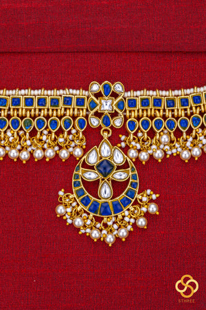 Traditional kemp choker in Blue