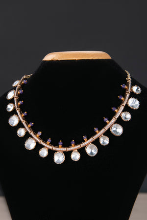 Kundan Kasumalai - Amethyst beads on top