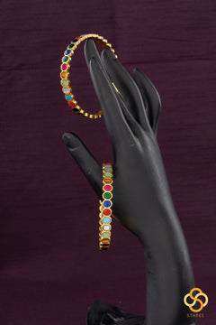 Jadau Kundan Bangles - Navarathna