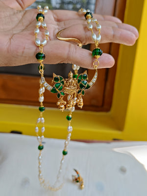 Pearls with Double Kili Pendant - Green