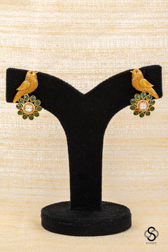 Sparrow earring - Emerald green