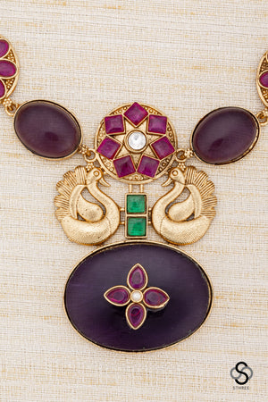 Cabachons with Kemp - Amethyst colour