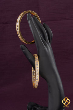 White Colour - Square Stone Bangles