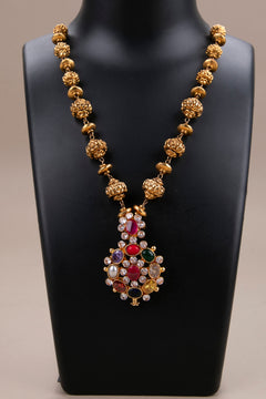 Navarathna Pendant in Gold Ball