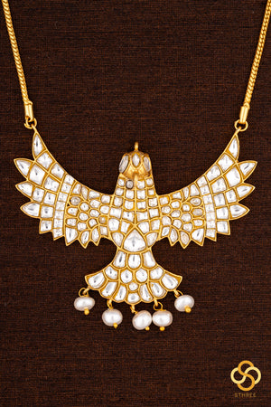 Gandaberunda Pendant with Pearls - All White