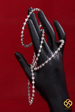 Set of 4 - Silver stones bangle