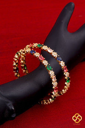 Navarathna with 7 stone zircon - Set of 2