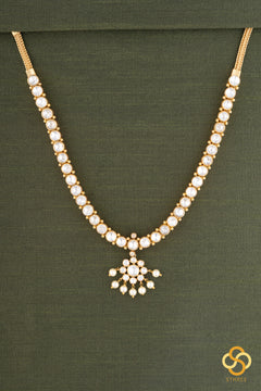 925 Silver Vairam - Moissonite Addigai with Pearl