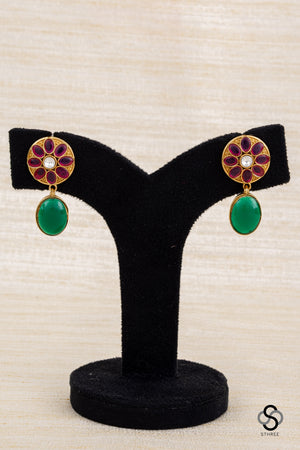 Cabachons with Parrot Pendant - Multi colour