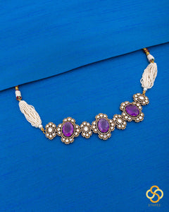 Victorian Choker with Amethyst Stones and Zircons