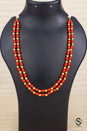 Two liner coral with gold ball set