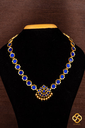 Palakkad Neckalace - Single liner - Sapphire blue