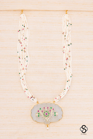 Pearl Bunch with Inlay Work Pendant