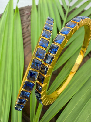 Square cut kemp stones - Sapphire blue