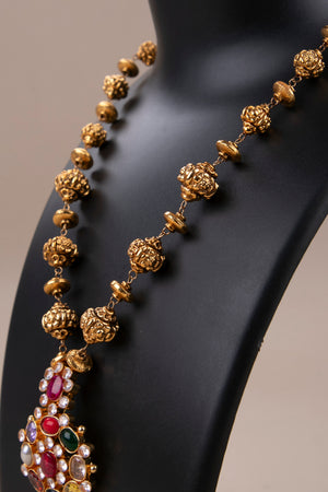 Navarathna Pendant in Gold Ball