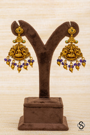 Lakshmi pendant with Nakas work - Amethyst