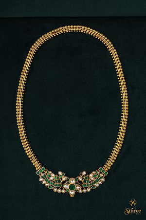 Antique peacock choker - Emerald green