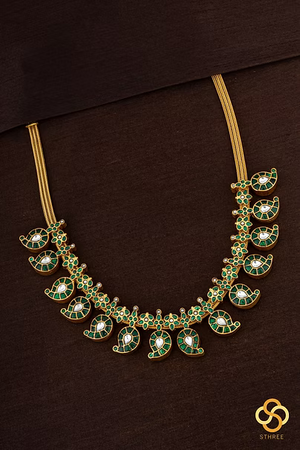Double side Manga Malai - Emerald green and Sapphire blue
