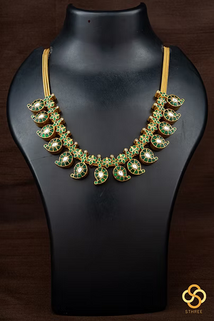 Double side Manga Malai - Emerald green and Sapphire blue