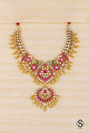 Kemp Haram with Pearls and Gold balls hanging