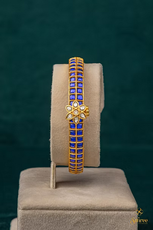 Kundan Kada with Mogappu - Sapphire Blue