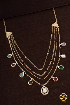 Layered Kundan necklace - Multi-colour