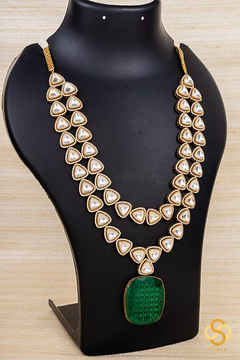 Moissanite and Emerald Green Pendant