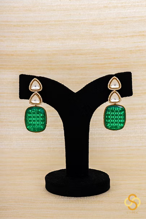 Moissanite and Emerald Green Pendant