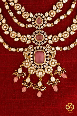 Rani Haar - Layered Kundan Necklace (Pink Ruby)