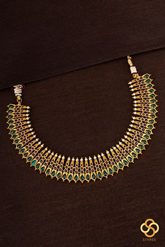 Ruby red and Emerald green Choker