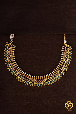Ruby red and Emerald green Choker