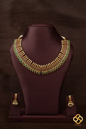 Ruby red and Emerald green Choker
