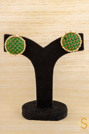 925 Silver - Vatta thodu - Emerald green - RRV Queen series