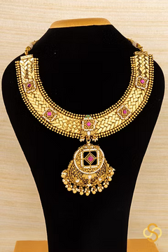 Braid Hasli - Nakas Work with Kemp Kundan Set