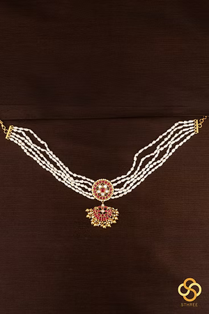 925 Silver Fresh Water Pearls Choker - Kemp red