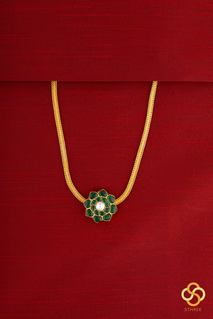 925 Silver - Hrudayakamalam - Emerald Green